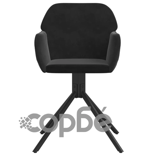 Въртящи трапезни столове, 2 бр, черни, кадифе ➤ топ цена ➤ sorbe.bg