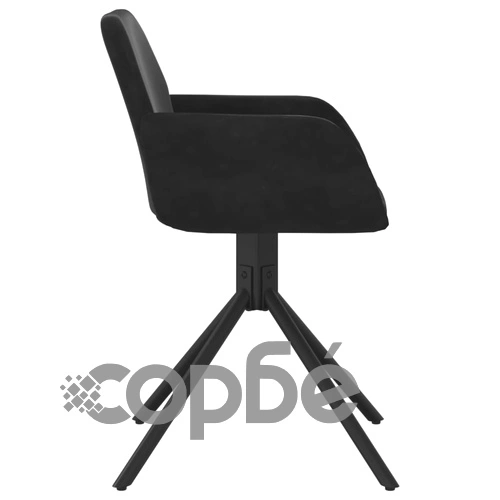 Въртящи трапезни столове, 2 бр, черни, кадифе ➤ топ цена ➤ sorbe.bg