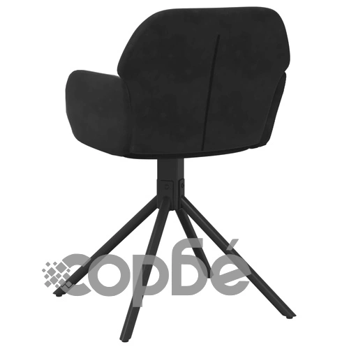 Въртящи трапезни столове, 2 бр, черни, кадифе ➤ топ цена ➤ sorbe.bg