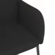 Трапезни столове, 2 бр, черни, текстил и изкуствена кожа