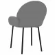 Трапезни столове, 2 бр, сиви, изкуствена кожа