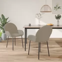 Трапезни столове, 2 бр, светлосиви, кадифе
