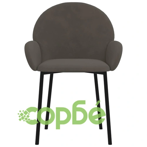 Трапезни столове, 2 бр, тъмносиви, кадифе ➤ топ цена ➤ sorbe.bg