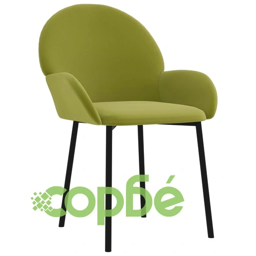 Трапезни столове, 2 бр, светлозелени, кадифе ➤ топ цена ➤ sorbe.bg