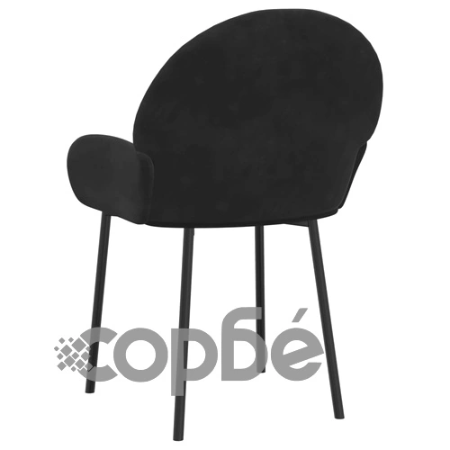 Трапезни столове, 2 бр, черни, кадифе ➤ топ цена ➤ sorbe.bg