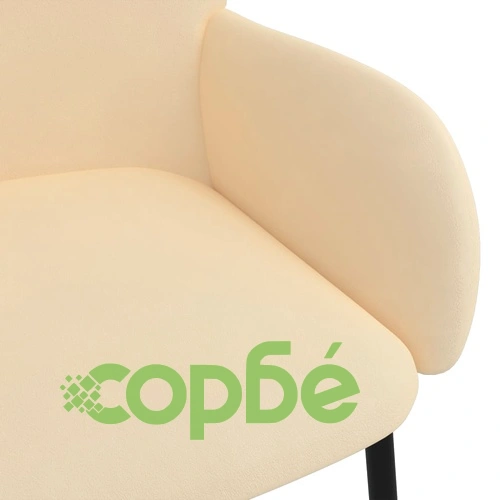 Трапезни столове, 2 бр, кремави, кадифе ➤ топ цена ➤ sorbe.bg