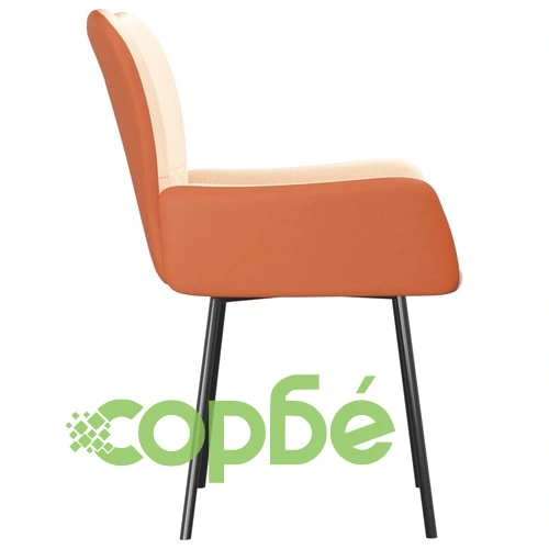 Tрапезни столове, 2 бр, кремави, текстил и изкуствена кожа ➤ топ цена ➤ sorbe.bg