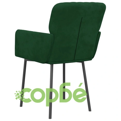 Трапезни столове, 2 бр, тъмнозелени, кадифе ➤ топ цена ➤ sorbe.bg