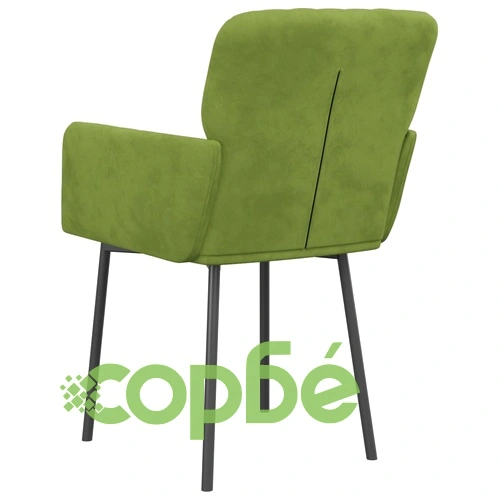 Трапезни столове, 2 бр, светлозелени, кадифе ➤ топ цена ➤ sorbe.bg