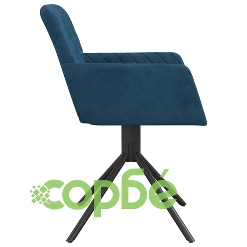 Въртящи се трапезни столове, 2 бр, сини, кадифе ➤ топ цена ➤ sorbe.bg