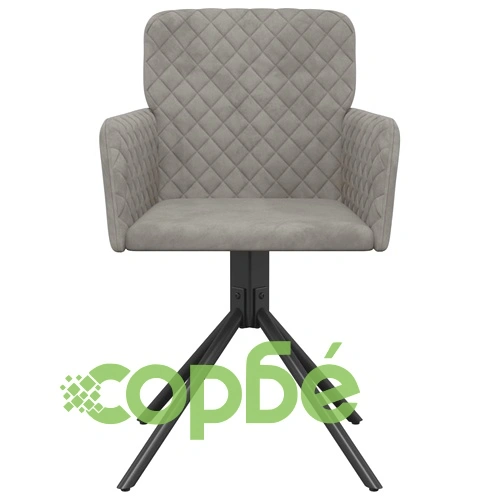 Въртящи се трапезни столове, 2 бр, светлосиви, кадифе ➤ топ цена ➤ sorbe.bg