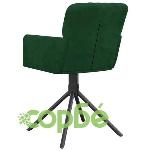 Въртящи се трапезни столове, 2 бр, тъмнозелени, кадифе ➤ топ цена ➤ sorbe.bg