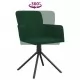 Въртящи се трапезни столове, 2 бр, тъмнозелени, кадифе