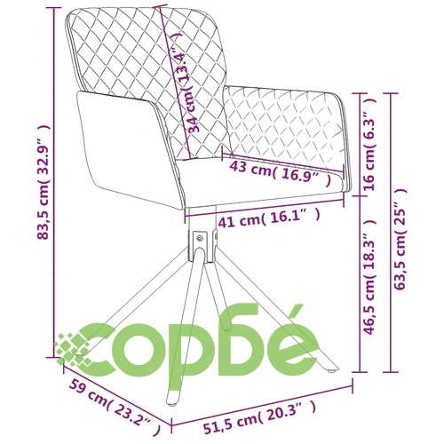 Въртящи се трапезни столове, 2 бр, тъмнозелени, кадифе ➤ топ цена ➤ sorbe.bg