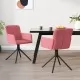 Въртящи трапезни столове, 2 бр, розови, кадифе