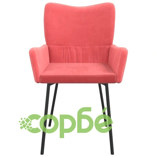 Трапезни столове, 2 бр, розови, кадифе ➤ топ цена ➤ sorbe.bg