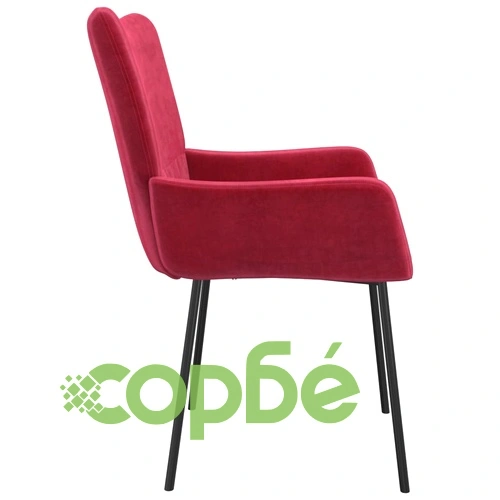 Трапезни столове, 2 бр, виненочервени, кадифе ➤ топ цена ➤ sorbe.bg