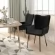 Трапезни столове, 2 бр, черни, кадифе