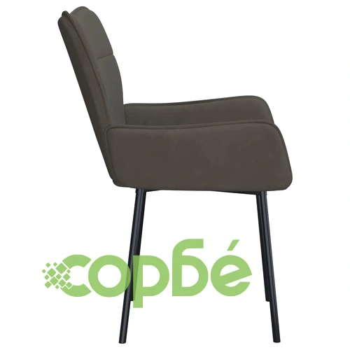 Трапезни столове, 2 бр, тъмносиви, кадифе ➤ топ цена ➤ sorbe.bg