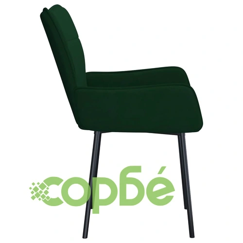 Трапезни столове, 2 бр, тъмнозелени, кадифе ➤ топ цена ➤ sorbe.bg