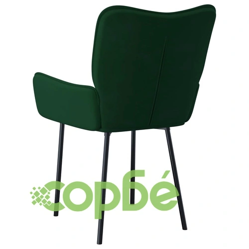 Трапезни столове, 2 бр, тъмнозелени, кадифе ➤ топ цена ➤ sorbe.bg