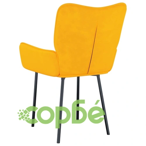 Трапезни столове, 2 бр, жълти, кадифе ➤ топ цена ➤ sorbe.bg