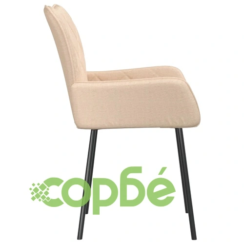 Трапезни столове, 2 бр, кремави, текстил ➤ топ цена ➤ sorbe.bg