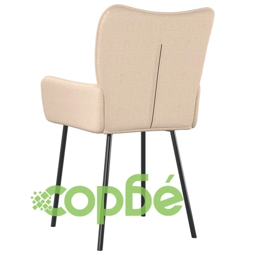 Трапезни столове, 2 бр, кремави, текстил ➤ топ цена ➤ sorbe.bg