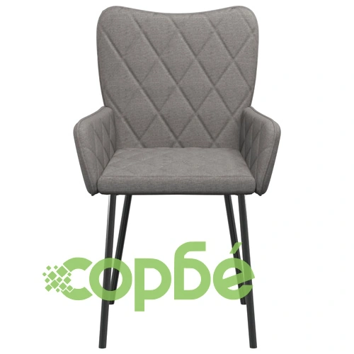 Трапезни столове, 2 бр, светлосиви, текстил ➤ топ цена ➤ sorbe.bg