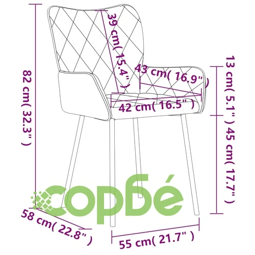 Трапезни столове, 2 бр, сини, текстил ➤ топ цена ➤ sorbe.bg