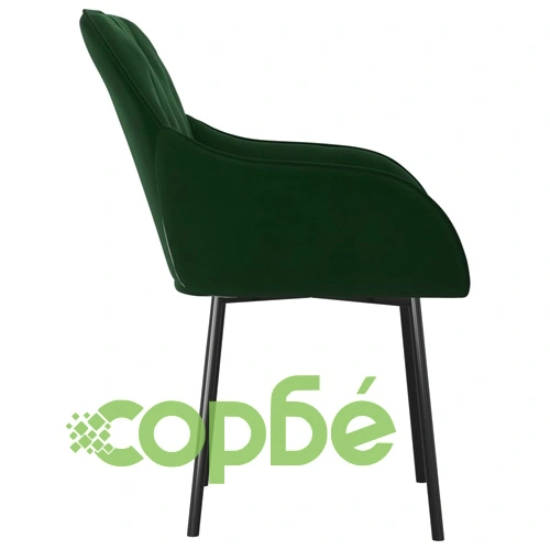 Трапезни столове, 2 бр, тъмнозелени, кадифе ➤ топ цена ➤ sorbe.bg