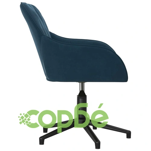 Въртящ се офис стол, син, кадифе ➤ топ цена ➤ sorbe.bg