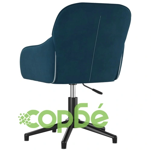 Въртящ се офис стол, син, кадифе ➤ топ цена ➤ sorbe.bg