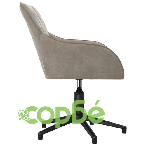 Въртящ се офис стол, светлосив, кадифе ➤ топ цена ➤ sorbe.bg