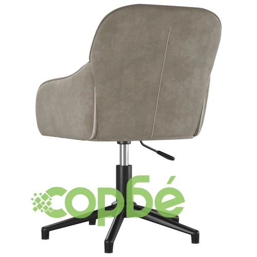 Въртящ се офис стол, светлосив, кадифе ➤ топ цена ➤ sorbe.bg