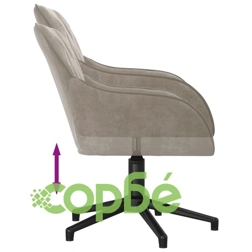 Въртящ се офис стол, светлосив, кадифе ➤ топ цена ➤ sorbe.bg