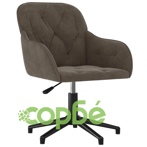 Въртящ се офис стол, тъмносив, кадифе ➤ топ цена ➤ sorbe.bg