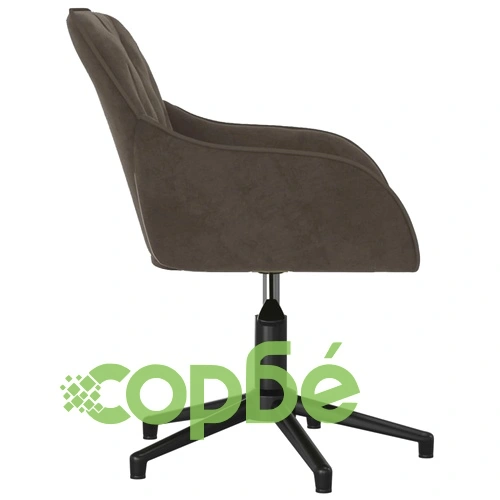 Въртящ се офис стол, тъмносив, кадифе ➤ топ цена ➤ sorbe.bg