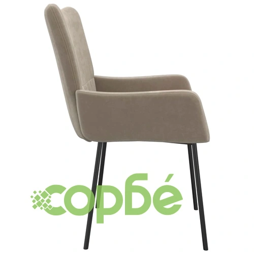 Трапезни столове, 2 бр, светлосиви, кадифе ➤ топ цена ➤ sorbe.bg