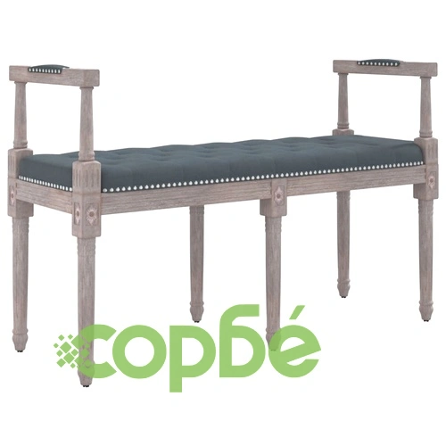 Пейка, тъмносива, 110x40x70 см, кадифе ➤ топ цена ➤ sorbe.bg