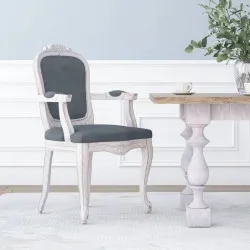 Трапезен стол, тъмносиви, 62x59,5x100,5 см, кадифе