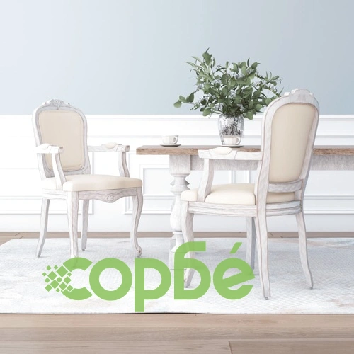 Трапезни столове, 2 бр, бежови, 62x59,5x100,5 см, лен ➤ топ цена ➤ sorbe.bg