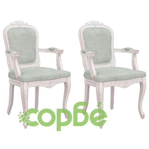 Трапезни столове, 2 бр, Светлосив, 62x59,5x100,5 см, кадифе ➤ топ цена ➤ sorbe.bg