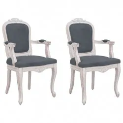Трапезни столове, 2 бр, тъмносиви, 62x59,5x100,5 см, кадифе
