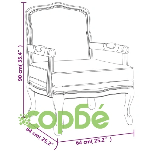 Фотьойл, син, 64x64x90 см, кадифе ➤ топ цена ➤ sorbe.bg