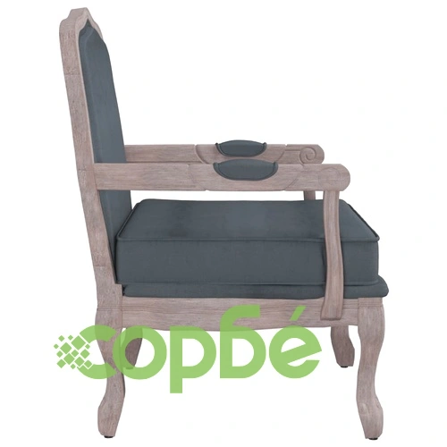 Фотьойл, тъмносив, 64x64x90 см, кадифе ➤ топ цена ➤ sorbe.bg