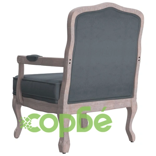 Фотьойл, тъмносив, 64x64x90 см, кадифе ➤ топ цена ➤ sorbe.bg