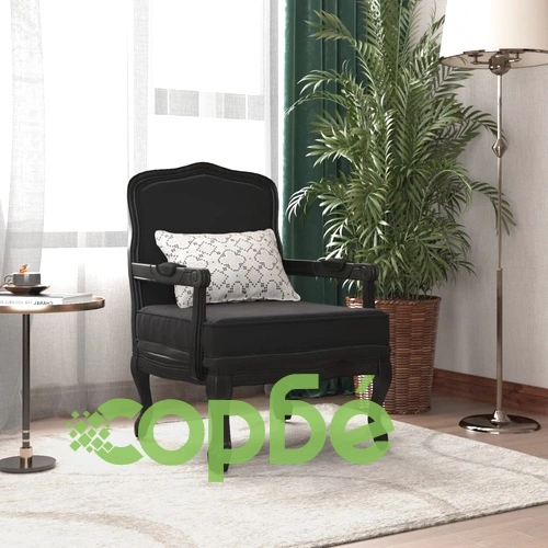 Фотьойл, черен, 64x64x90 см, кадифе ➤ топ цена ➤ sorbe.bg