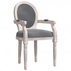 Трапезен стол, тъмносив, 54x56x96,5 см, кадифе