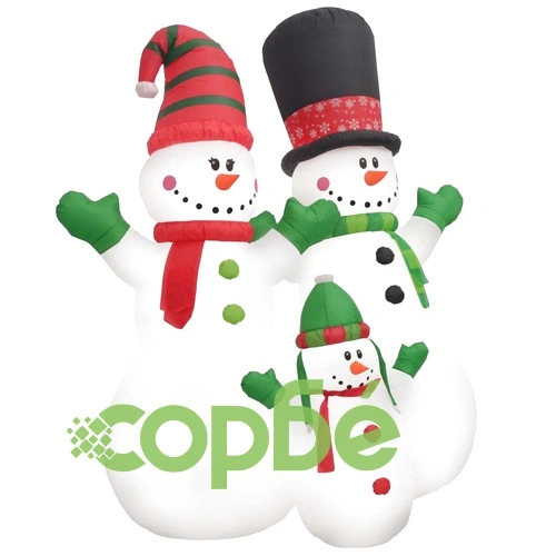 Семейство надуваеми снежни човеци с LED, 240 см ➤ топ цена ➤ sorbe.bg